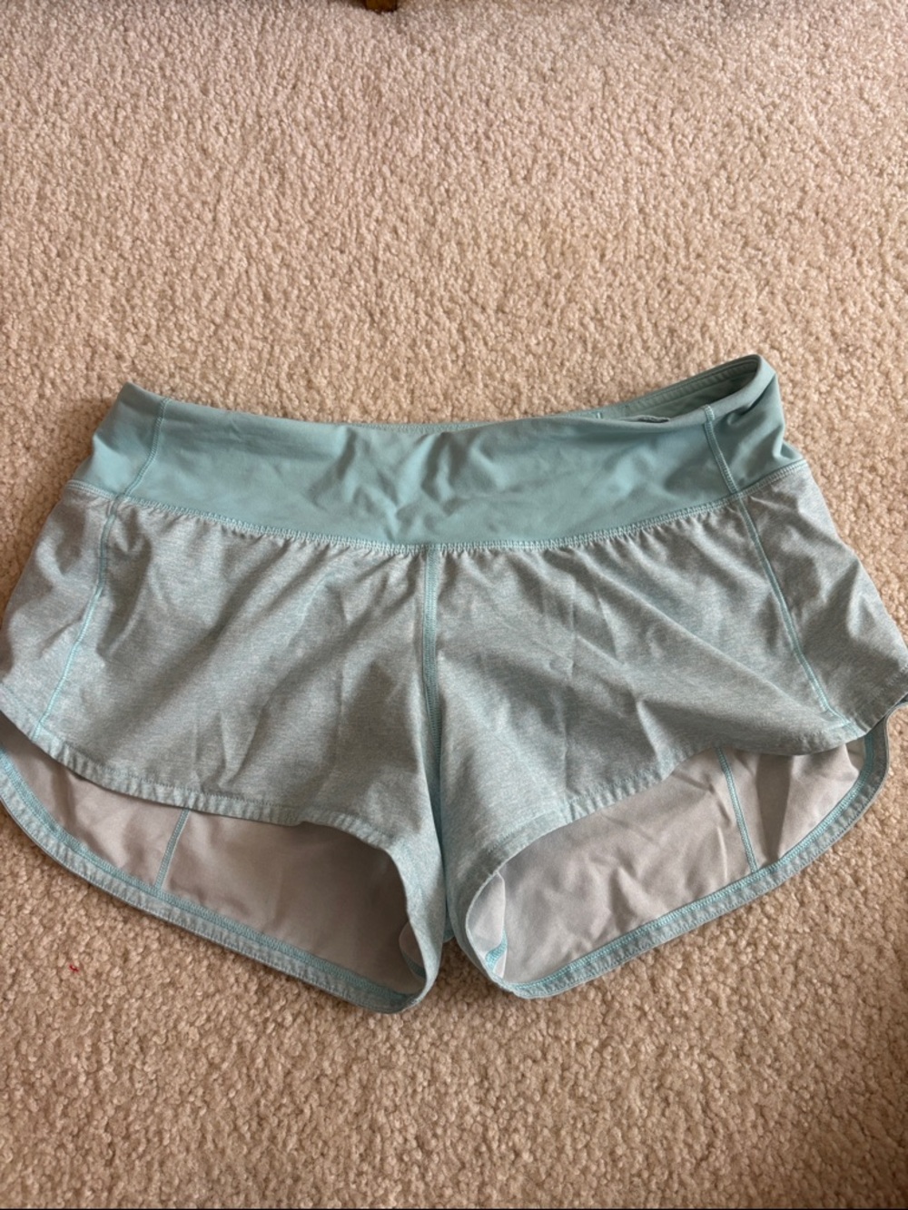 lululemon athletica mint green running shorts